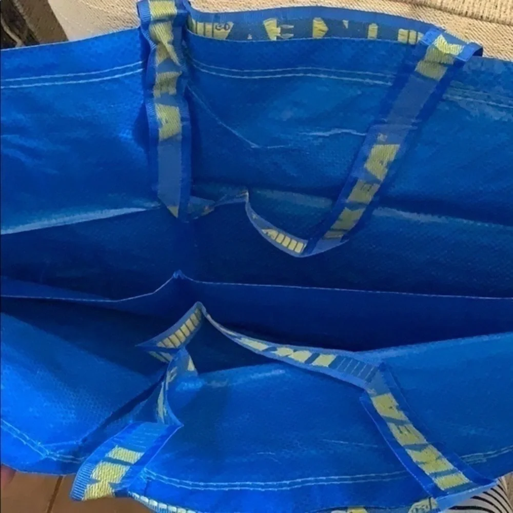 1 blue Ikea plastic shopping bag also for storage